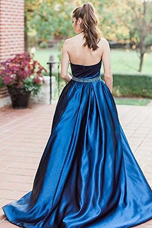 A Linie Neuere Nackenband Sweep Train Prinzessin Ballkleid aus Satin mit Perlen - Bild 2