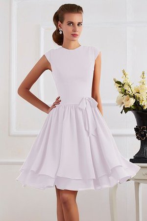 Normale Taille Chiffon Knielanges Brautjungfernkleid mit Schleife mit Gürtel - Bild 27