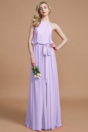 A-Linie Prinzessin Ärmellos Brautjungfernkleid mit Schleife aus Chiffon - Bild 24