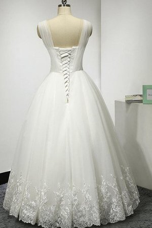 A-Linie Duchesse-Linie Ärmellos Plissiertes Brautkleid mit Bordüre - Bild 2