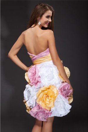 Normale Taille Herz-Ausschnitt Prinzessin Taft Cocktailkleid mit Blume - Bild 2