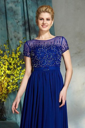 Normale Taille Chiffon Sittsames Brautmutterkleid mit Schaufel Ausschnitt mit Perlen - Bild 6