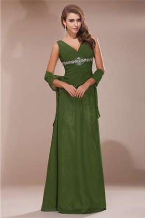 Ärmelloses Perlenbesetztes V-Ausschnitt Chiffon Anständiges Brautmutterkleid - Bild 1