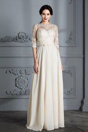 A-Line Prinzessin Natürliche Taile Brautkleid aus Chiffon mit Schaufel Ausschnitt