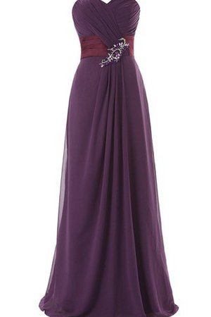 Reißverschluss Gerüschtes Empire Taille Chiffon Bodenlanges Ballkleid - Bild 2