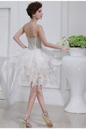 Prinzessin Normale Taille Organza Cocktailkleid mit Reißverschluss mit Perlen - Bild 2