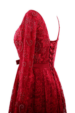 Prinzessin Etui Bateau Knöchellanges Mehrschichtiges Netzstoff Abendkleid - Bild 8