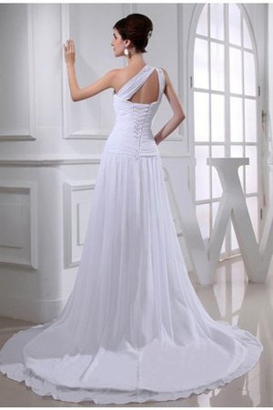 Prinzessin A-Linie Perlenbesetztes Brautkleid mit Applike aus Chiffon - Bild 2