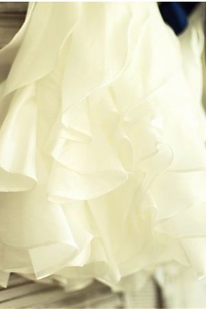Ärmellos Prinzessin A-Linie Blumenmädchenkleid aus Chiffon mit Schaufel Ausschnitt - Bild 3
