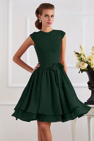 Normale Taille Chiffon Knielanges Brautjungfernkleid mit Schleife mit Gürtel - Bild 8