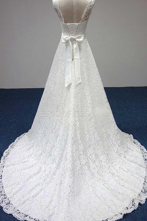 Spitze Schaufel-Ausschnitt Schlüsselloch Rücken Duchesse-Linie Bodenlanges Brautkleid