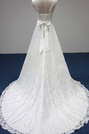 Spitze Schaufel-Ausschnitt Schlüsselloch Rücken Duchesse-Linie Bodenlanges Brautkleid - Bild 1