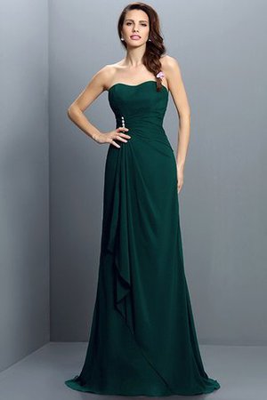 Drapiertes Empire Taille Meerjungfrau Stil Chiffon Brautjungfernkleid ohne Ärmeln - Bild 9