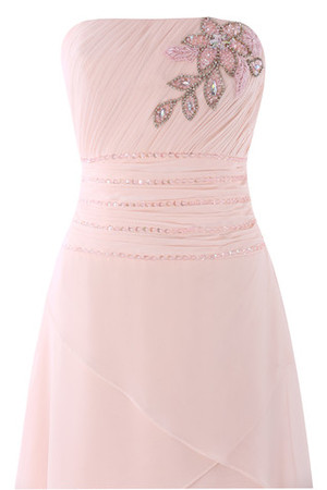 A-Line Normale Taille Chiffon Knöchellanges Modern Abendkleid mit Kristall Blumenbrosche - Bild 2