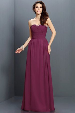 Prinzessin Chiffon Herz-Ausschnitt Reißverschluss Bodenlanges Brautjungfernkleid - Bild 5