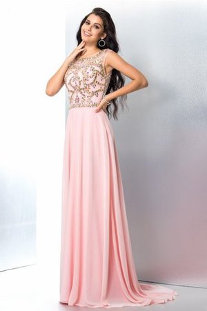 Normale Taille Sweep train Chiffon Sittsames Ballkleid ohne Ärmeln - Bild 6