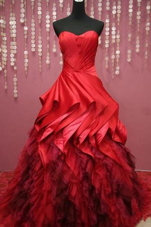 Plissiertes Gericht Schleppe Duchesse-Linie Spitze Partykleid mit Bordüre - Bild 1