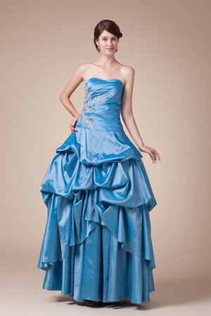 Plissiertes Duchesse-Linie Pick up Partykleid mit Applikation ohne Ärmeln