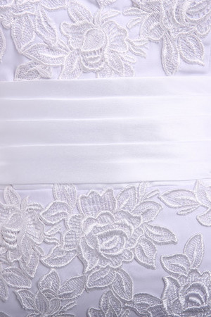 Empire Kurze Ärmeln Romantisches Sexy Brautkleid mit Reißverschluss mit Falte Mieder - Bild 3