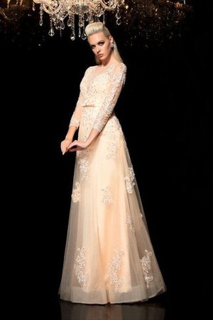 A-Line Prinzessin Langärmeliges Bodenlanges Brautkleid mit Applikation - Bild 5