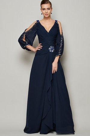 Prinzessin V-Ausschnitt Reißverschluss Lange Ärmeln Normale Taille Ballkleid - Bild 1