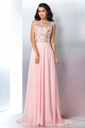 Normale Taille Sweep train Chiffon Sittsames Ballkleid ohne Ärmeln - Bild 5
