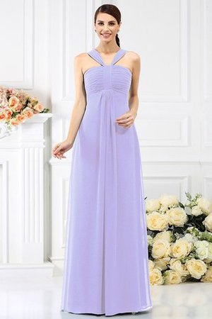 Prinzessin Ärmellos Chiffon Brautjungfernkleid mit Drapierung mit Breiter Träger - Bild 19