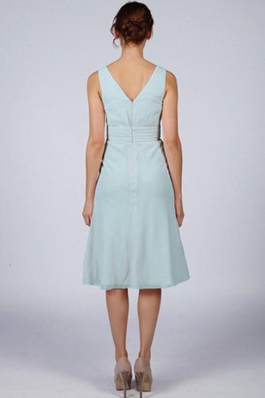 Chiffon Gerüschtes Kurzes Modern Brautjungfernkleid mit Kreuz - Bild 2