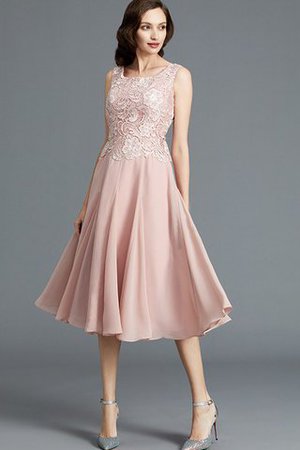 Ärmellos Schaufel-Ausschnitt a linie Prinzessin Chiffon Brautmutterkleid - Bild 4