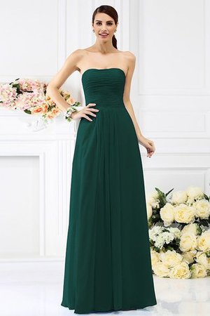 Reißverschluss A-Linie Chiffon Sittsames Bodenlanges Brautjungfernkleid - Bild 9