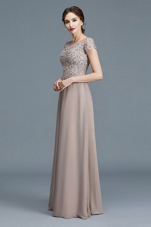 Chiffon a linie Prinzessin Bodenlanges Brautmutterkleid mit Kurzen Ärmeln - Bild 4