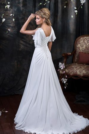 Zeitloses Gerüschtes Elegantes Brautkleid mit Gericht Schleppe mit Blume - Bild 2