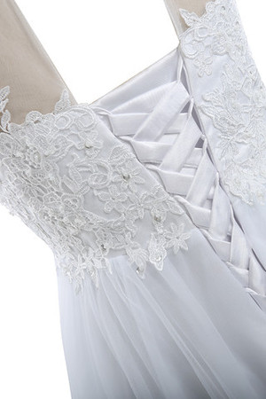 A-Line Kurze Ärmeln Herz-Ausschnitt Sexy Bodenlanges Konservatives Brautkleid - Bild 7