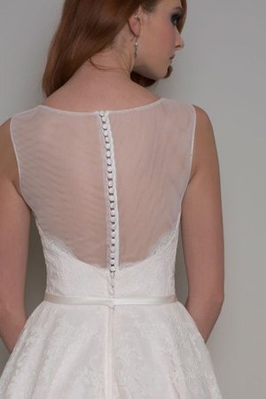 A linie Schaufel-Ausschnitt Ärmellos Brautkleid mit Applike aus Spitze - Bild 2