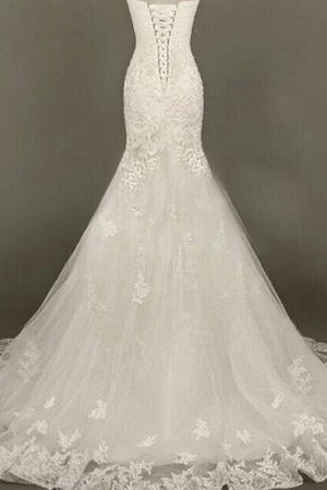 Tüll Ärmelloses Luxus Brautkleid mit Blume mit Applike - Bild 2