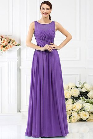 Empire Taille Drapiertes Ärmelloses Sittsames Bodenlanges Brautjungfernkleid - Bild 24