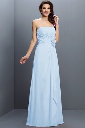 Reißverschluss Chiffon A-Line Ärmellos Brautjungfernkleid mit Blume - Bild 17