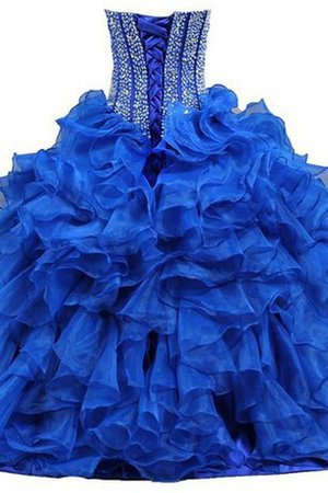 Paillettenbesetztes Duchesse-Linie Organza Partykleid mit Bordüre mit Perlen - Bild 2