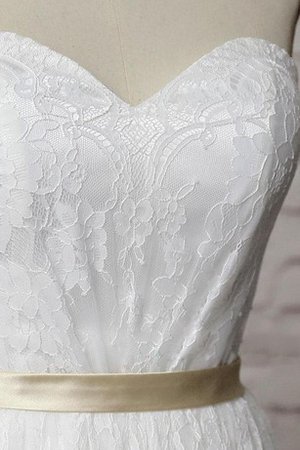 Reißverschluss Bodenlanges Sittsames Brautkleid mit Bordüre mit Schleife - Bild 2