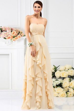 Trägerlos a linie Chiffon Prinzessin Sittsames Brautjungfernkleid - Bild 6