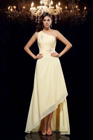 Normale Taille Ärmelloses Hoch Niedrig A Linie Ballkleid aus Chiffon