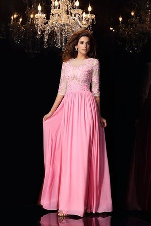 Seide wie Satin A-Linie Ärmellos Abendkleid mit Applikation mit Empire Taille - Bild 1