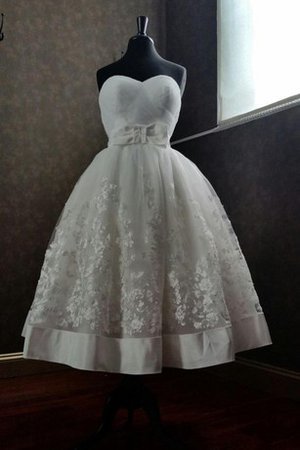 A-Line Herz-Ausschnitt Reißverschluss Brautkleid mit Bordüre mit Applike