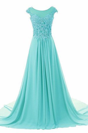 A-Linie Schlüsselloch Rücken Sexy Ballkleid aus Chiffon mit Schaufel Ausschnitt