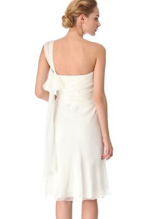 Plissiertes Chiffon Kurzes Knielanges Brautkleid mit Natürlicher Taille - Bild 2