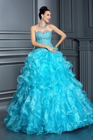 Empire Taille Ärmelloses Duchesse-Linie Organza Partykleid mit Rücken Schnürung