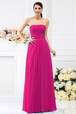 Reißverschluss A-Linie Chiffon Sittsames Bodenlanges Brautjungfernkleid - Bild 11