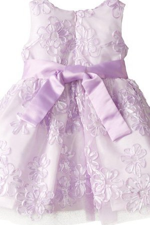 A linie Reißverschluss Kurzes Blumenmädchenkleid mit Empire Taille ohne Ärmeln - Bild 2