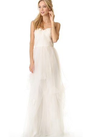 A-Line Seeküste Natürliche Taile Reißverschluss Organza Brautkleid - Bild 1