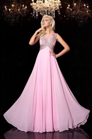 Normale Taille Bodenlanges Anständiges Abendkleid aus Chiffon mit Offenen Rücken - Bild 5